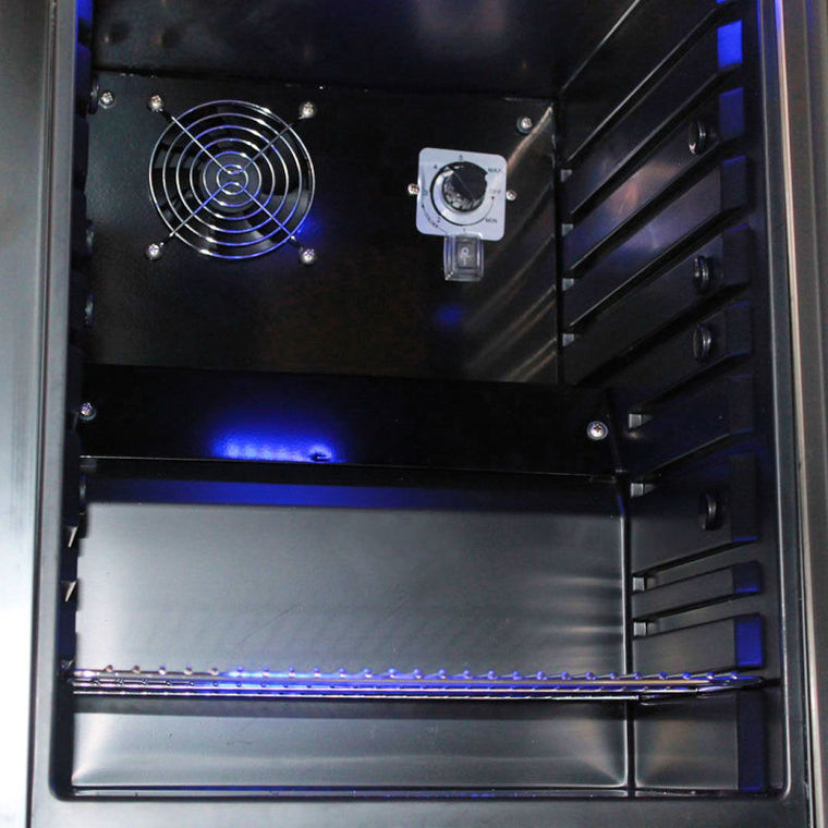 Mini Bar Fridge | Coffee Machine Milk Storage 23 L showing cooling fan, temperature controls and shelf