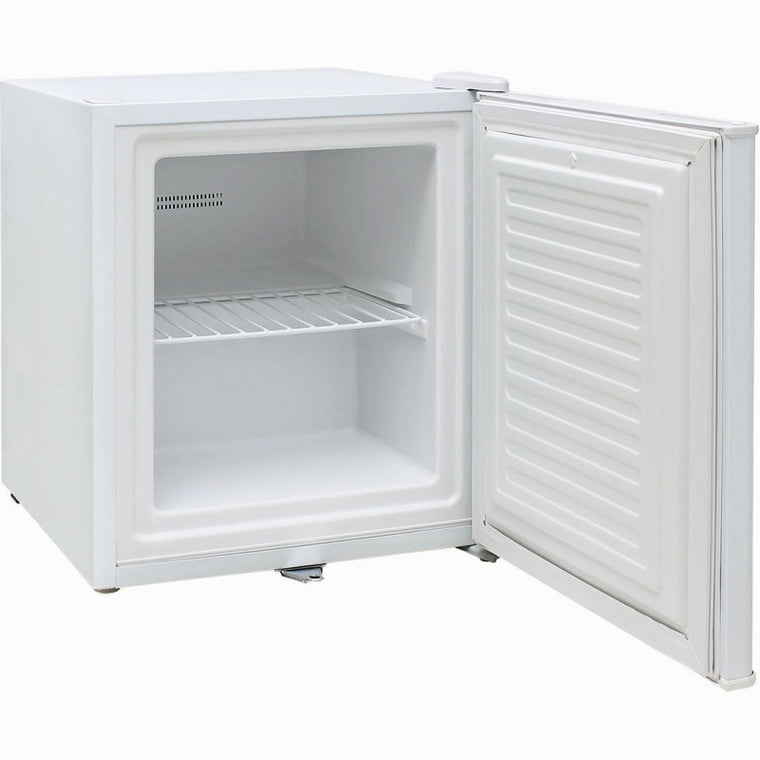 Mini Freezer | Solid Door 36 Litre door open and empty showing shelf in middle