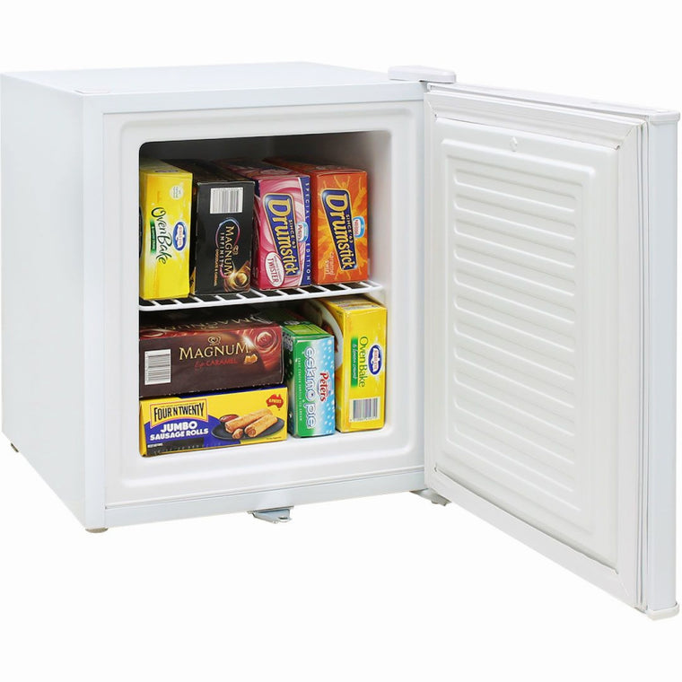 Mini Freezer | Solid Door 36 Litre door open and full of freezer food